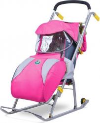 Санки-коляска "Ника детям 1", розовый, НД1 - фото