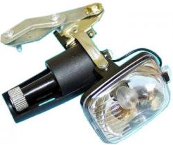 Фонарь передний с динамо с хомутом на вилке - фото