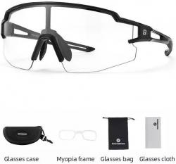 Очки велосипедные ROCKBROS, фотохромные, всепогодные, черный, линзы с поляризацией, RB_10175 - фото