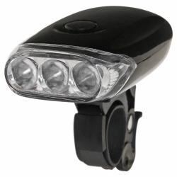 Фонарь велосипедный STG, передний  3 светодиода, 3 функции - фото