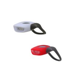 Набор силиконовых фонарей STG JY-267-С 1 белый и 1 красный супер диод, 3 функции, батарея:  CR2025* - фото