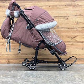 Санки-коляска "Ника детям 7-5SK" шоколадный (арт. НД7-5SK/Ш) - фото