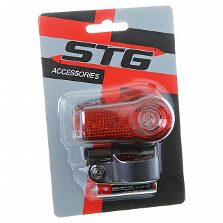 Фонарь велосипедный STG, задний, 3 светодиода, 3 функции - фото