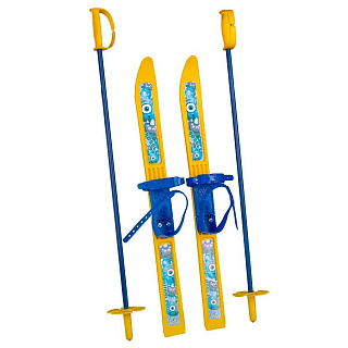 Лыжный комплект детский NovaSport Bubble с палками в сетке (66/75) - фото