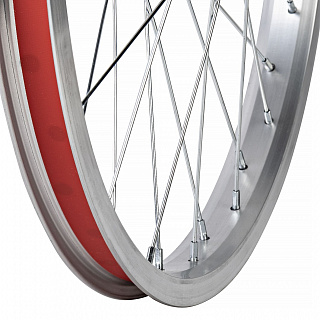 Колесо 20" заднее BMX, двойн. алюм. обод 36H, стал. втулка, 3/8"х175 мм, насып. подшип., 9T - фото