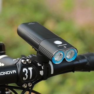 Велофара Gaciron V9DP-2000, 2xCREE, 2000LM, шесть режимов, влагоустойчивый, USB-C, 6700mAH, 07-300130 - фото