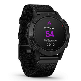 Часы GARMIN Fenix 6 Sapphire (Black DLC/Nylon Band) - фото