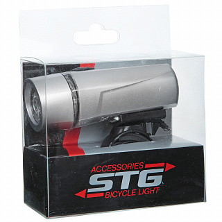 Фонарь велосипедный STG, передний, 5 диодов, 2 функции - фото