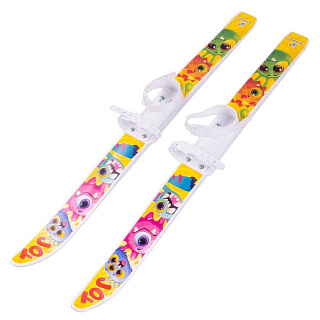 Лыжный комплект детский NovaSport Joy с палками в сетке (75/75) - фото