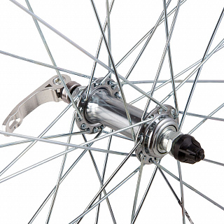 Колесо 24" переднее одностенный алюминиевый обод 32 спицы - фото