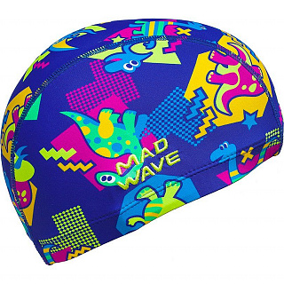Шапочка юниорская текстильная Mad Wave Dinos - фото