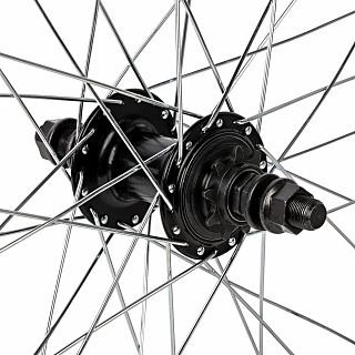 Колесо заднее 20" для BMX, двойной алюм. обод 36H, алюм. втулка, ось 14х175 мм, 9Т - фото