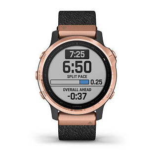 Часы GARMIN Fenix 6S Sapphire (Rose Gold/Black Nylon Band) - фото