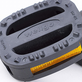 Педали Wellgo LU-P21, пластиковые, с отражателями, 1/2" детские, 90*65*31мм, 294г, черные, 6-190445 - фото
