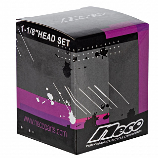 Рулевая колонка Neco H125M, ZS44, 1 1/8", алюм.чашки, пром.подшипники, черный - фото